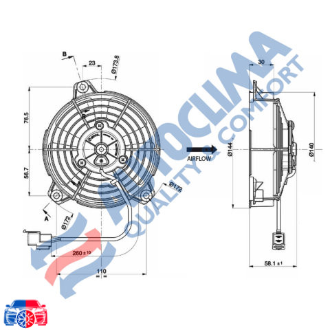 Ventilator Motor Condensator SPAL/Autoclima