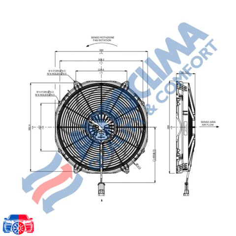 Ventilator Motor Condensator SPAL/Autoclima