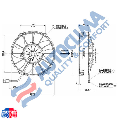 Ventilator Motor Condensator SPAL/Autoclima VA02-AP70L/L-52A